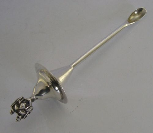 Rare Sterling Silver Devil Cayenne Laudanum Spoon 1927 Antique