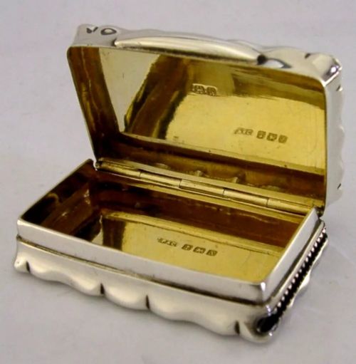 Rare Antique Solid Silver Combination Vesta Case Snuff Box 1922 Antique