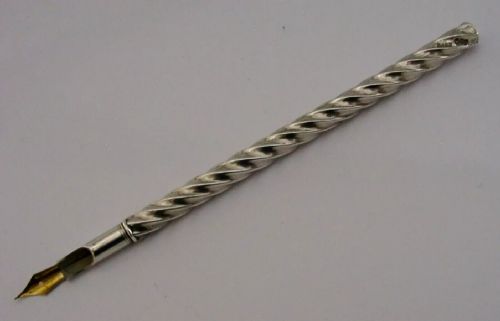 Beautiful Chester Edwardian Sterling Silver Dip Pen Pencil 1904 Antique
