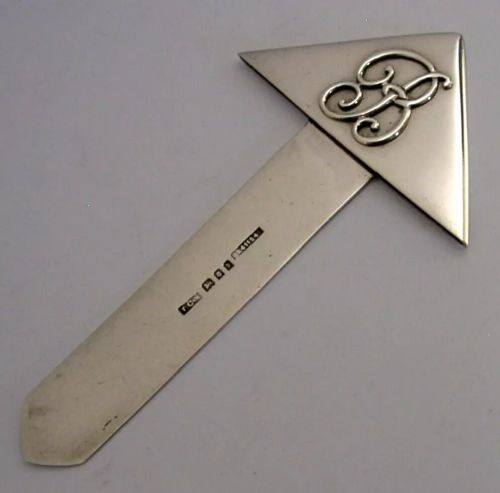 Rare English Solid Sterling Silver Corner Page Bookmark 1925 Desk Item Antique