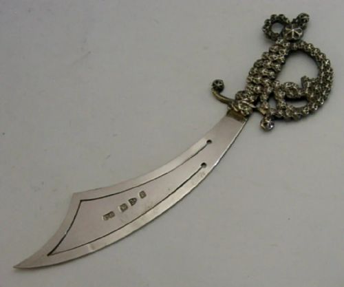 Antique English Sterling Silver Charles Horner Bookmark Page Marker 1898 Chester
