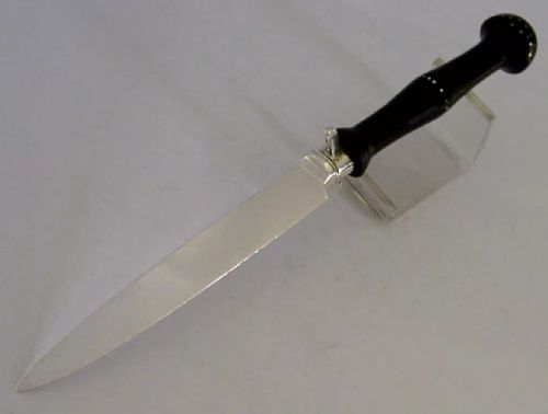 Unusual English Georgian Sterling Silver Wooden Letter Opener 1816 Antique