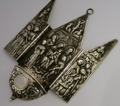 Stunning Spanish Solid Silver Holy Water Wall Font Antique C1930 Religious