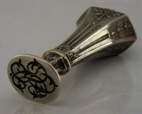 French Solid Silver Desk Wax Seal C1900 Antique Art Nouveau
