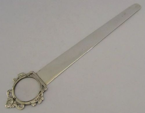 Rare Sterling Silver Combination Letter Opener Magnifying Glass 1899 Antique