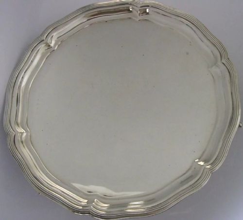 Stunning 560g English Solid Sterling Silver Salver Drinks Tray 1960 Barware 10in