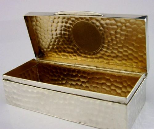 English 66g Solid Sterling Silver Box 1910 Arts & Crafts Antique W Comyns