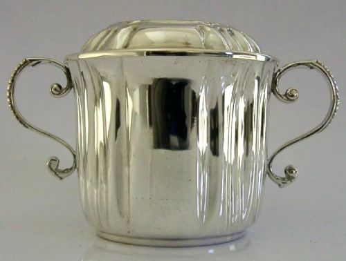 English Sterling Silver Lidded Bowl Cup & Cover Porringer 1892 Antique 230g