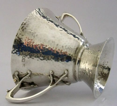 Stunning 258g Plannished Sterling Silver Bowl Cup 1904 Arts & Crafts Art Nouveau