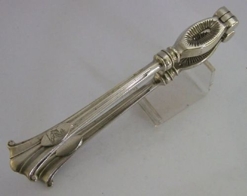 Victorian All Sterling Silver Nutcrackers Scott Family Crested 1899 Antique 220g