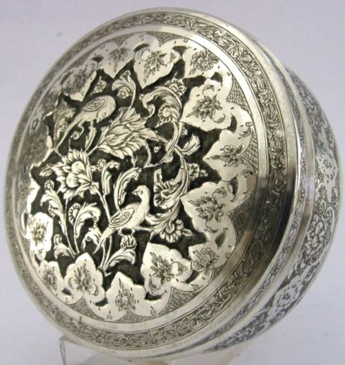 Beautiful Eastern Solid Silver Table Box C1940 Desk Item 110g