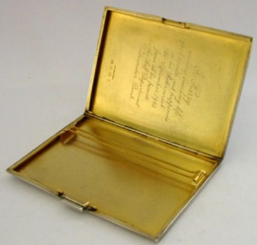 Heavy 176g English Solid Sterling Silver Cigarette Case 1967 Westminster Bank