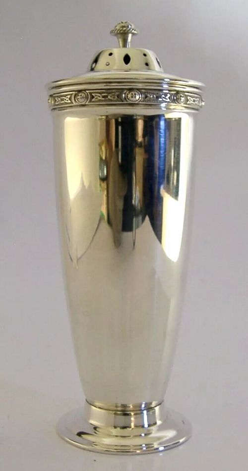 SUPERB STERLING SILVER SUGAR CASTER SHAKER 1967 CELTIC LINDISFARNE DESIGN 132g