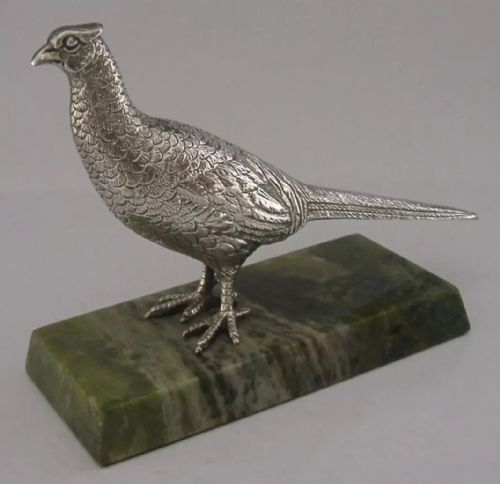 Quality English Solid Sterling Silver Pheasant Figure 1967 Hunting Shootin 394g