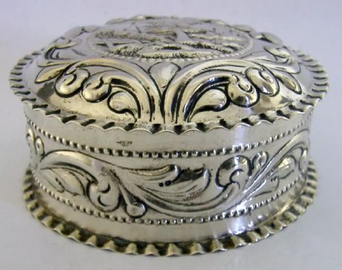 LARGE 198G GERMAN HANAU SOLID SILVER TABLE TRINKET JEWELLERY BOX C1900 ANTIQUE - ADDITIONAL PHOTO 5