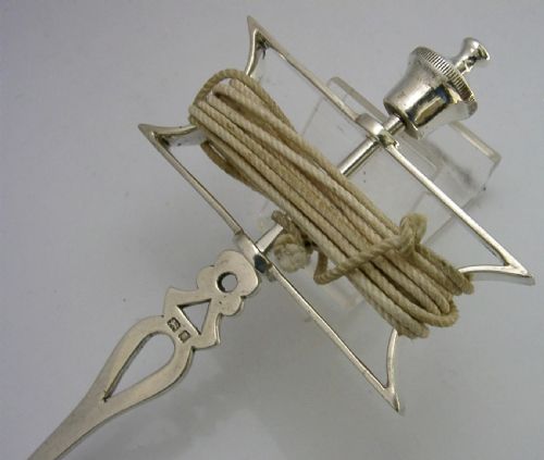 RARE ENGLISH SOLID STERLING SILVER MANSONIC STRING LINE SKIRRET 1923 ANTIQUE 78G - ADDITIONAL PHOTO 1
