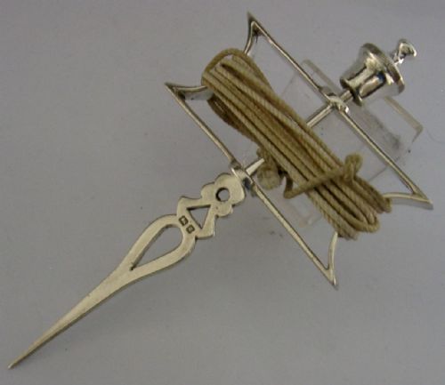 RARE ENGLISH SOLID STERLING SILVER MANSONIC STRING LINE SKIRRET 1923 ANTIQUE 78G - ADDITIONAL PHOTO 6