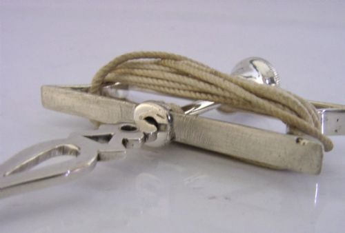 RARE ENGLISH SOLID STERLING SILVER MANSONIC STRING LINE SKIRRET 1923 ANTIQUE 78G - ADDITIONAL PHOTO 7