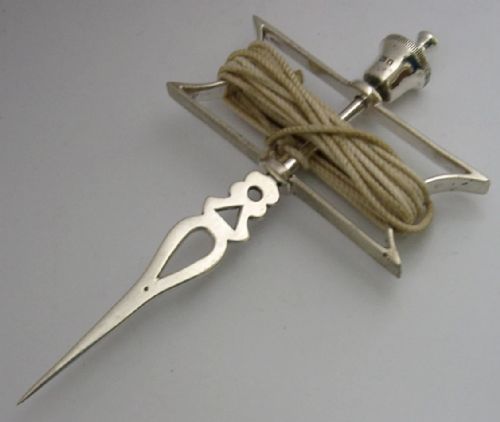 RARE ENGLISH SOLID STERLING SILVER MANSONIC STRING LINE SKIRRET 1923 ANTIQUE 78G - ADDITIONAL PHOTO 9