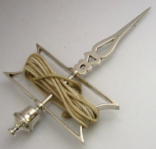 RARE ENGLISH SOLID STERLING SILVER MANSONIC STRING LINE SKIRRET 1923 ANTIQUE 78G - ADDITIONAL PHOTO 10