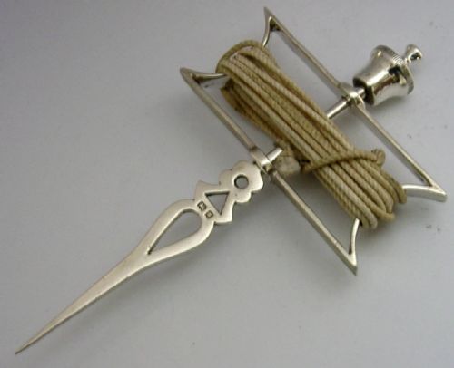 RARE ENGLISH SOLID STERLING SILVER MANSONIC STRING LINE SKIRRET 1923 ANTIQUE 78G - ADDITIONAL PHOTO 12