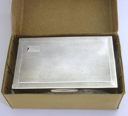 MINT STILL BOXED ENGLISH STERLING SILVER TABLE CIGARETTE CIGAR BOX 1963 346G - ADDITIONAL PHOTO 4