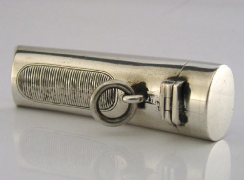 RARE VICTORIAN STERLING SILVER COMBINATION WHISTLE VESTA CASE 1895 ANTIQUE - ADDITIONAL PHOTO 4