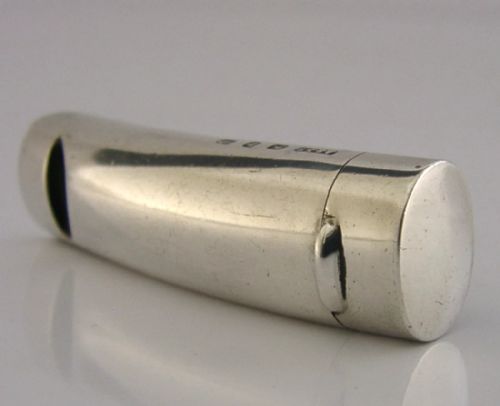 RARE VICTORIAN STERLING SILVER COMBINATION WHISTLE VESTA CASE 1895 ANTIQUE - ADDITIONAL PHOTO 5