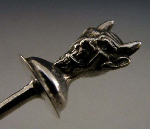 RARE DEVIL STERLING SILVER CAYENNE LAUDANUM BOTTLE SPOON 1915 ANTIQUE - ADDITIONAL PHOTO 6
