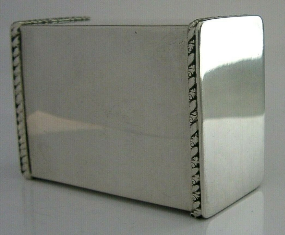 RARE GERMAN 800 SOLID SILVER TRINKET TABLE PLAYING CARD BOX c1910 ANTIQUE 120g