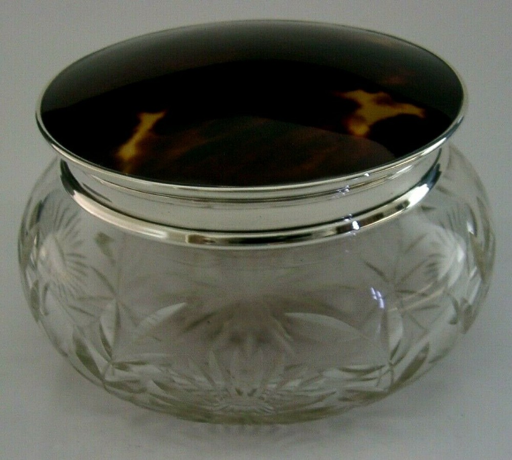 SUPERB ENGLISH SOLID STERLING SILVER LARGE POT BOX 1934 ANTIQUE 238g