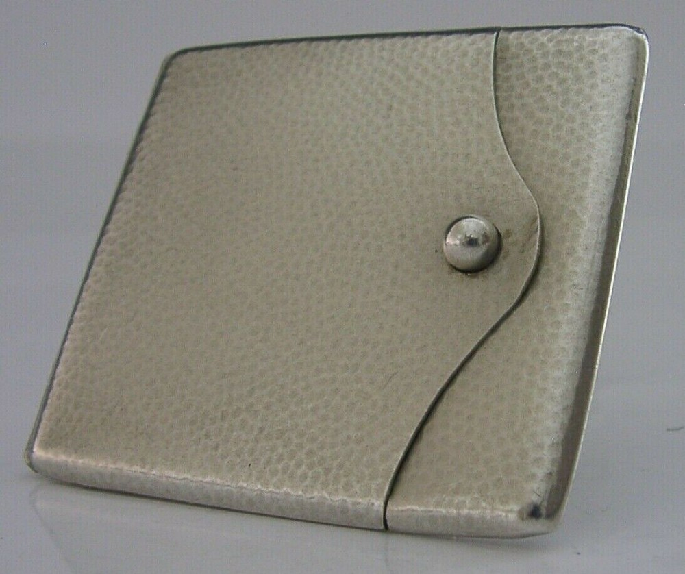 ARTS & CRAFTS PLANNISHED SOLID SILVER MATCH BOOK VESTA CASE c1910 ANTIQUE 38g