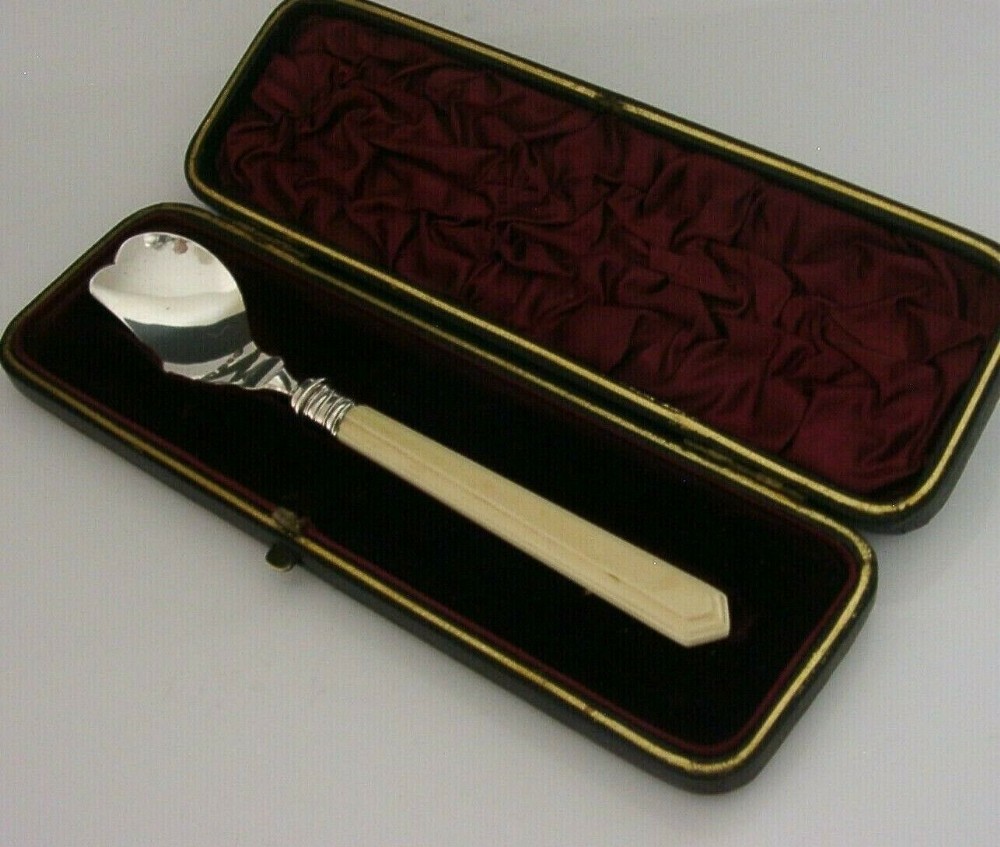 RARE CASED ANTIQUE STERLING SILVER ORANGE PEELER VICTORIAN ENGLISH ODDITY 1871