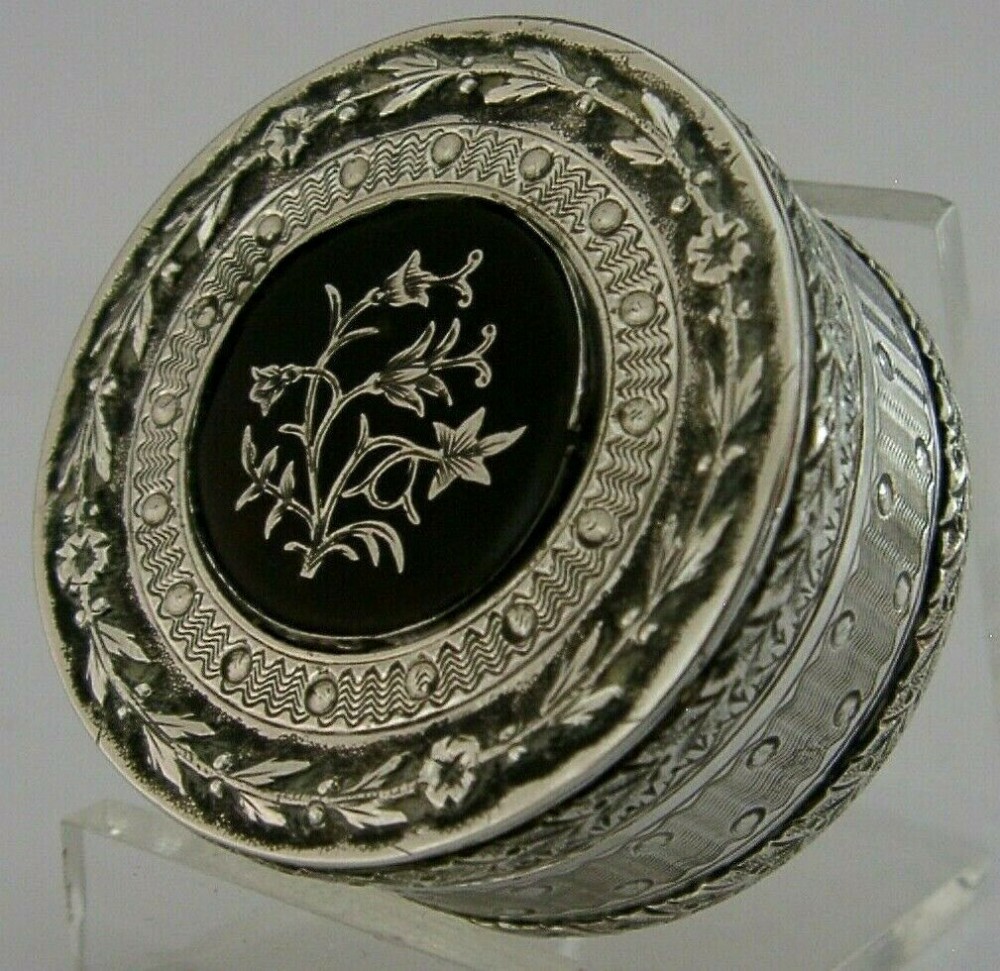 TOP QUALITY SOLID SILVER PILL SNUFF BOX FRENCH ANTIQUE c1900