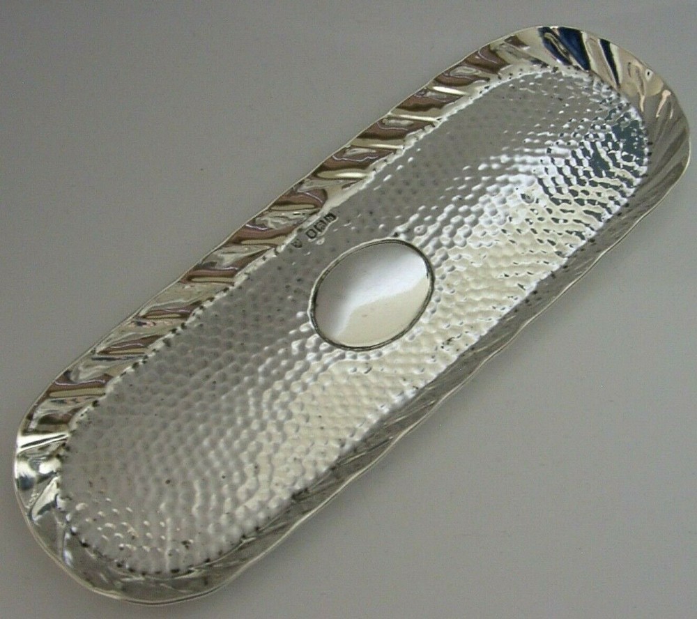 STUNNING ENGLISH EDWARIAN SOLID STERLING SILVER PEN TRAY 1903 DESK ANTIQUE