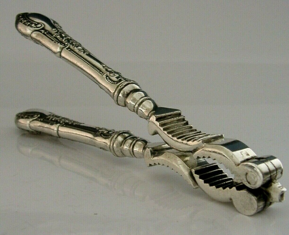 TUILERIES PATTERN AMERICAN STERLING SILVER HANDLED NUTCRACKERS c1906 GORHAM RARE