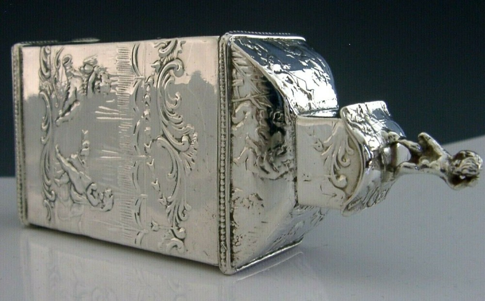 STUNNING STERLING SILVER TEA CADDY BOX 1902 ANTIQUE