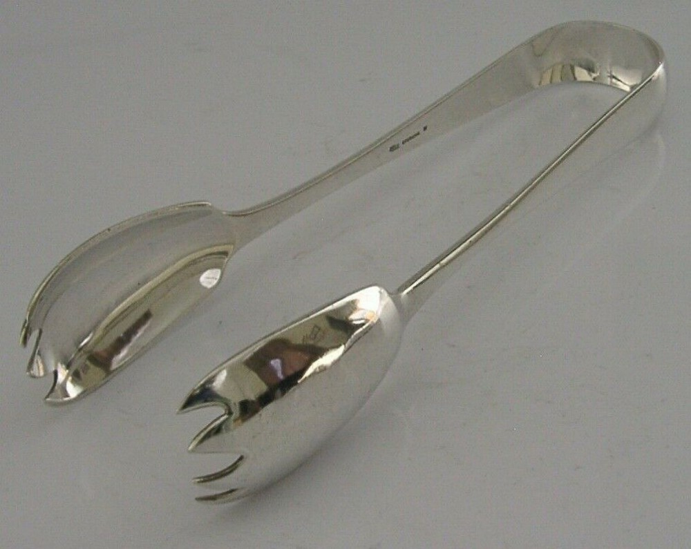 RARE ARTHUR STONE AMERICAN STERLING SILVER SERVING TONGS ARTS & CRAFTS 110g