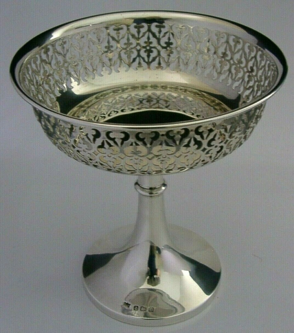 ENGLISH ART NOUVEAU SOLID STERLING SILVER PEDESTAL BOWL TAZZA STAND 1911 310g