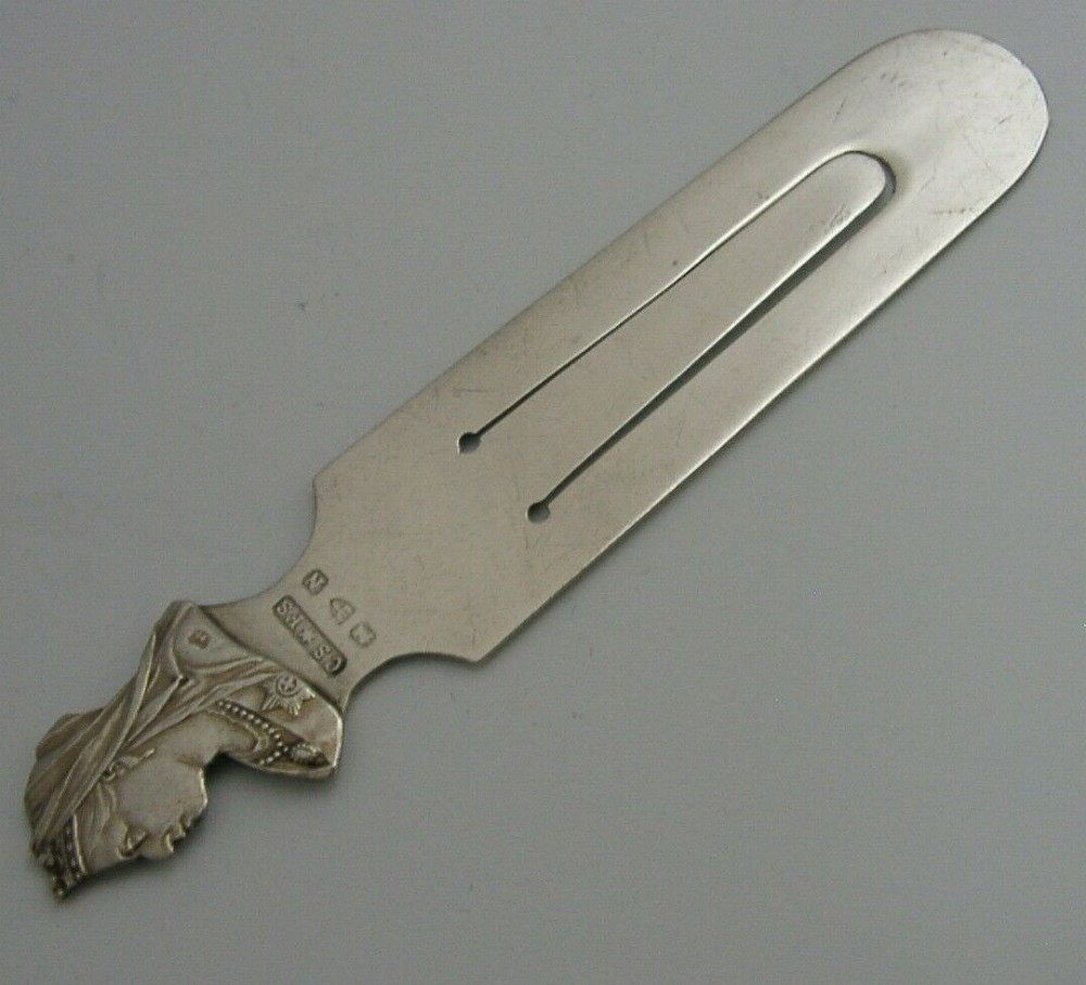 RARE QUEEN VICTORIA STERLING SILVER JUBILEE BOOKMARK 1896 ROYALTY ANTIQUE