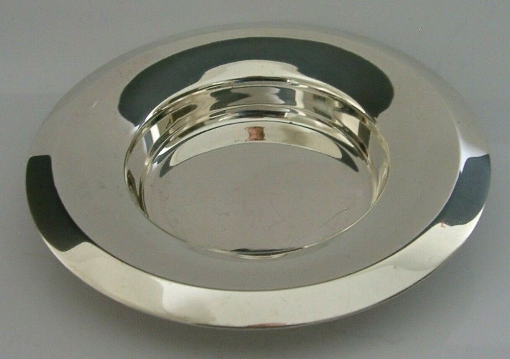 RARE GERALD BENNEY SOLID STERLING SILVER DISH BOWL COASTER 1962 VINERS SIGNED