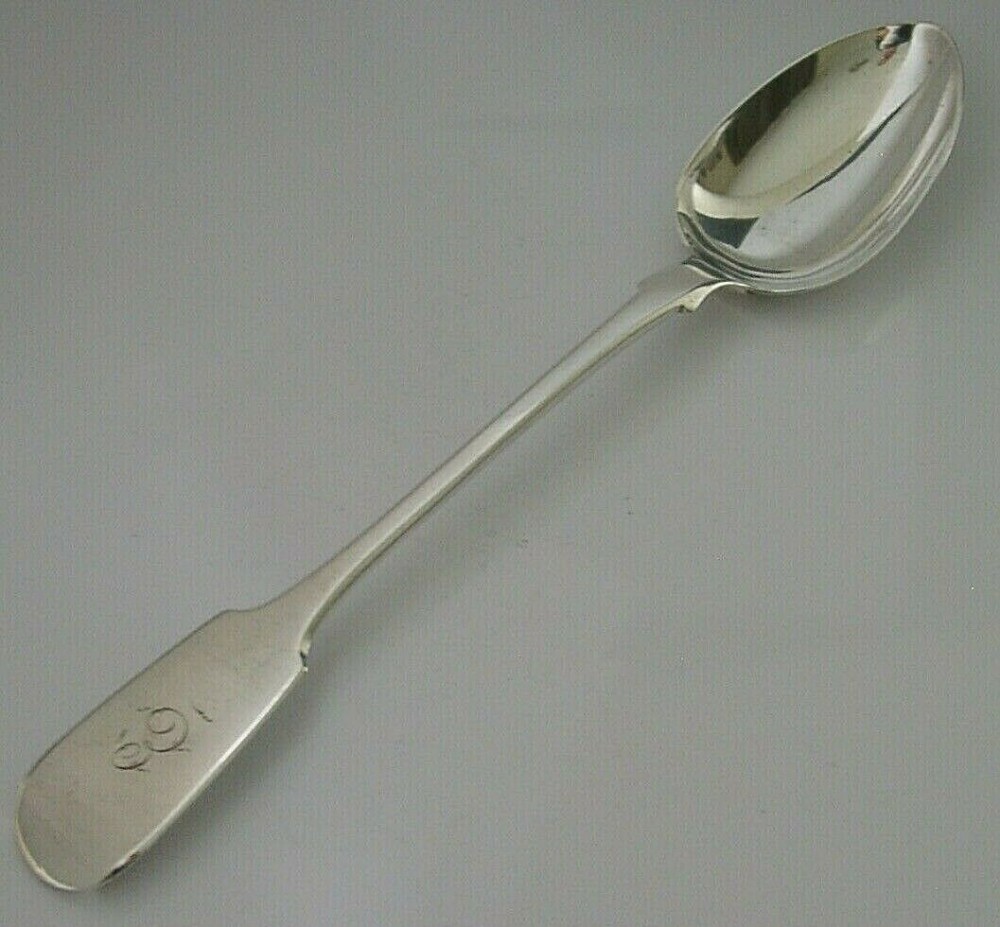 SUPERB RARE WILLIAM IV STERLING SILVER FIDDLE PATTERN BASTING SPOON 1836 ANTIQUE