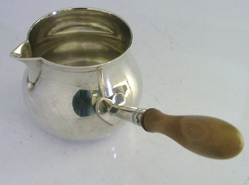 ENGLISH SOLID STERLING SILVER BRANDY PAN 1903 HEAVY 106g BARWARE ANTIQUE