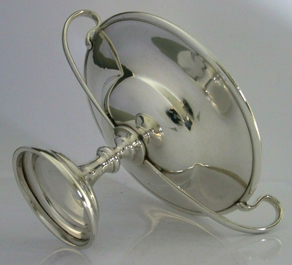 HEAVY 222g ENGLISH EDWARDIAN SOLID STERLING SILVER TAZZA BOWL 1905 ANTIQUE