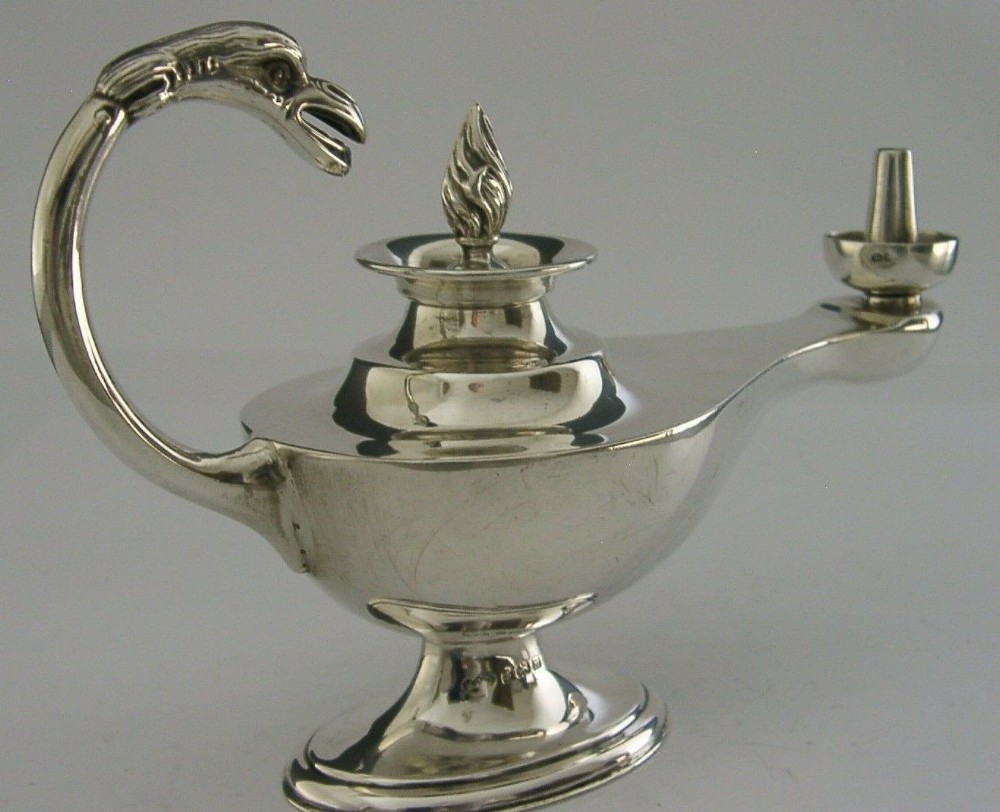 SUPERB SOLID STERLING SILVER CIGAR TABLE LIGHTER 1934 ENGLISH 108g ANTIQUE