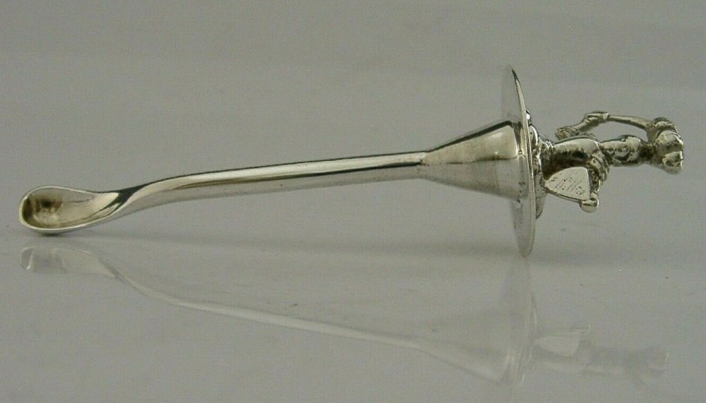 RARE VICTORIAN STERLING SILVER KNIGHT CAYENNE LAUDANUM SPOON 1899 ANTIQUE