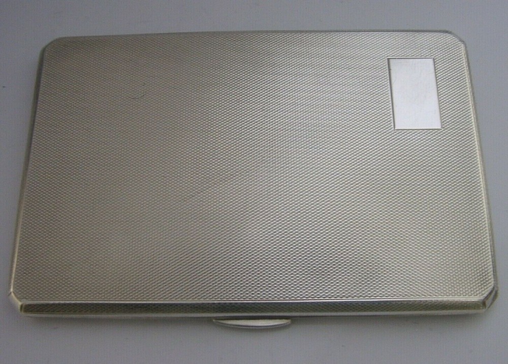 HEAVY 166g ENGLISH STERLING SILVER ART DECO CIGARETTE CASE 1937 ANTIQUE