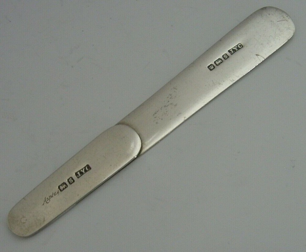 RARE ENGLISH ASPREY SOLID STERLING SILVER BOOKMARK 1910 ANTIQUE