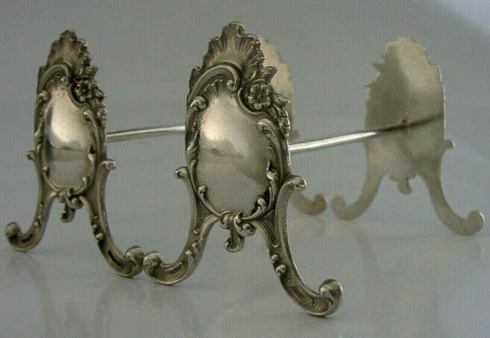 LARGE BELGIUM SOLID SILVER CUTLERY RESTS c1910 HEAVY 94g ANTIQUE DELHEID FRERES