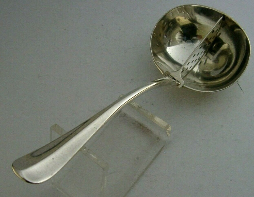 UNUSUAL STERLING SILVER MINT SAUCE DETACHABLE STRAINER LADLE 1932 ANTIQUE 40g